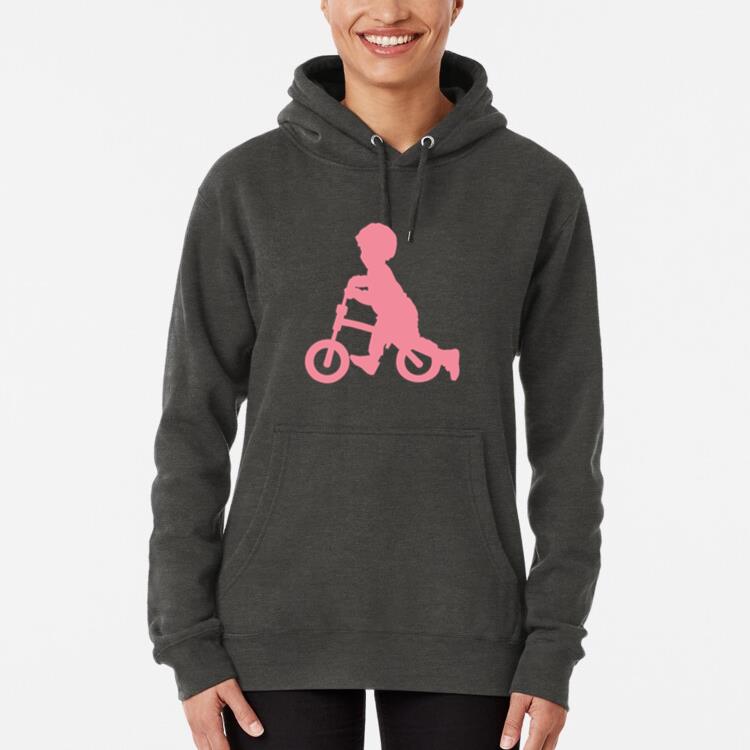 Child Kid Bicycle Cycle Bike Silhouette Hoodie