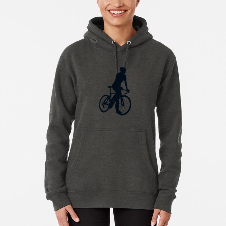 Cyclist Climbing Silhouette Hoodie