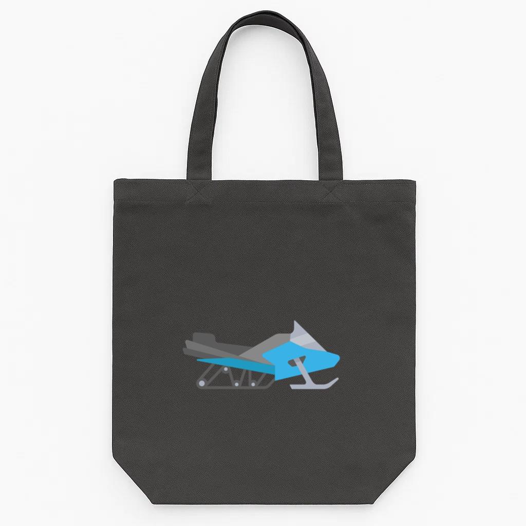 Semi Flat Blue Snowmobile Tote Canvas Bag