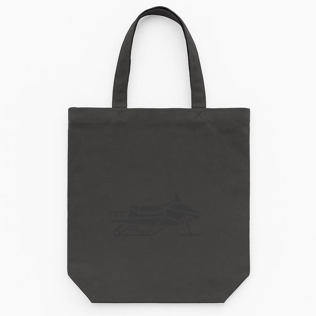 Side Simple Snowmobile Silhouette Tote Canvas Bag