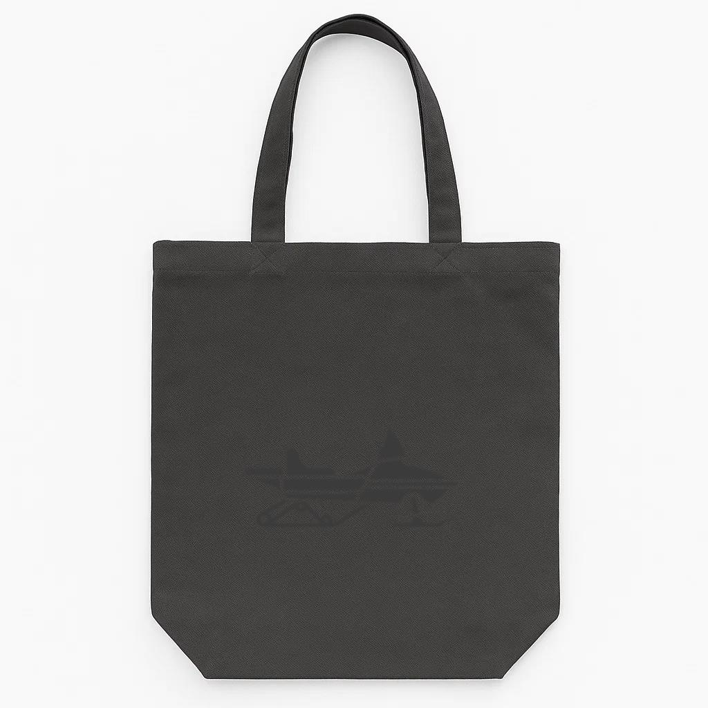 Side Snowmobile Silhouette Tote Canvas Bag