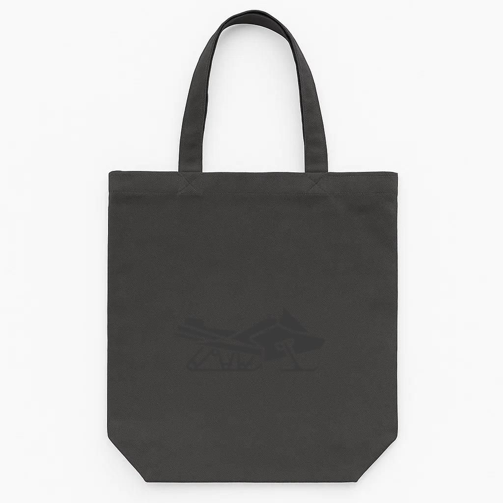 Snowmobile Silhouette Side Tote Canvas Bag