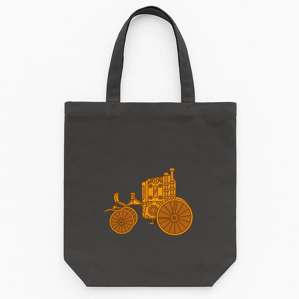 Steam Powered Tractor Tote Canvas Bag