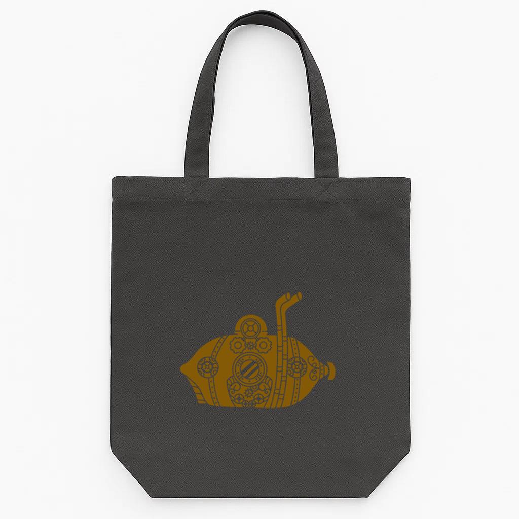 Steampunk Submarine In Brown Tote Canvas Bag