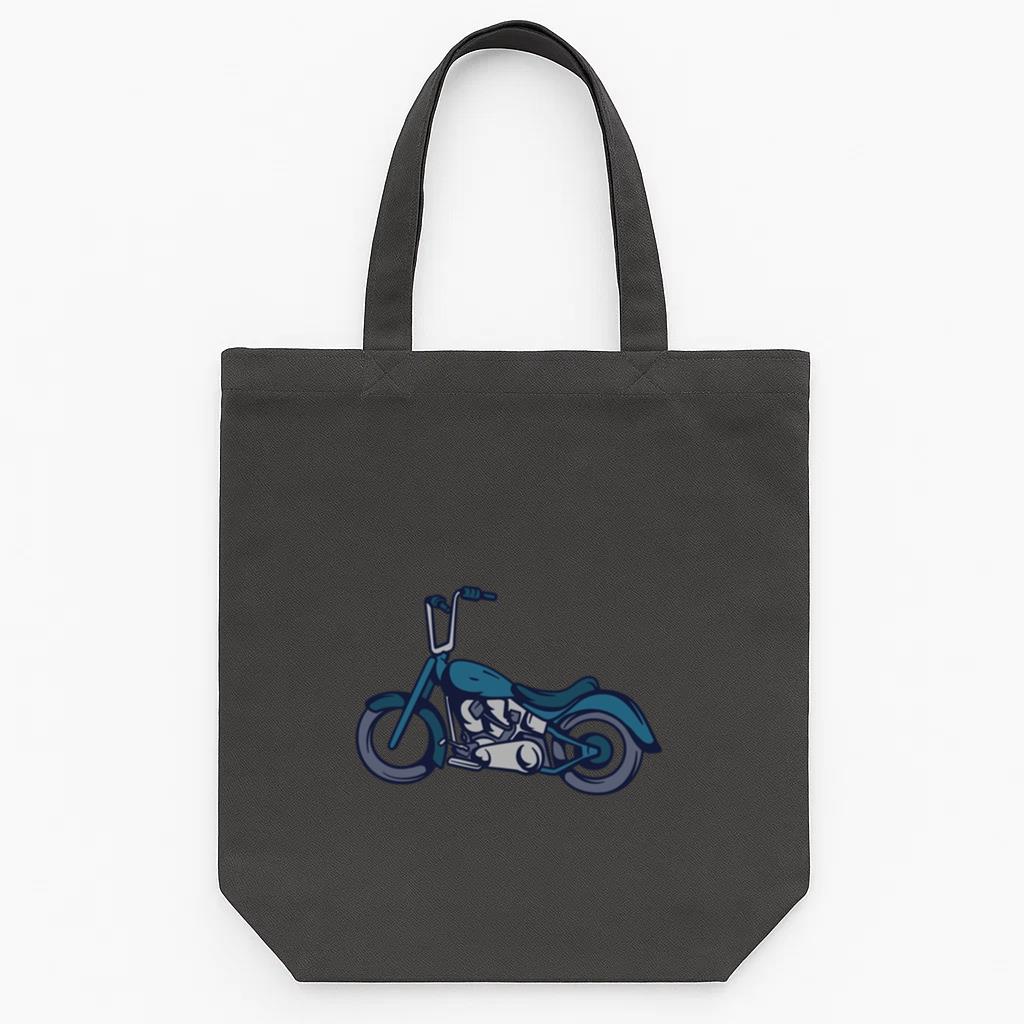 Stylish Motorcycle Illustration Design Tote Canvas Bag