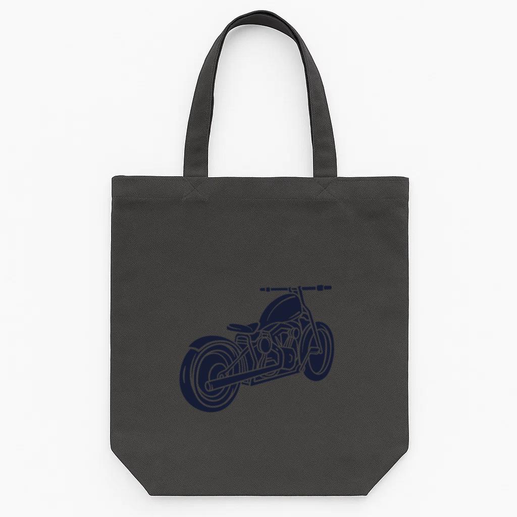Stylish Motorcycle Line Art Design Tote Canvas Bag