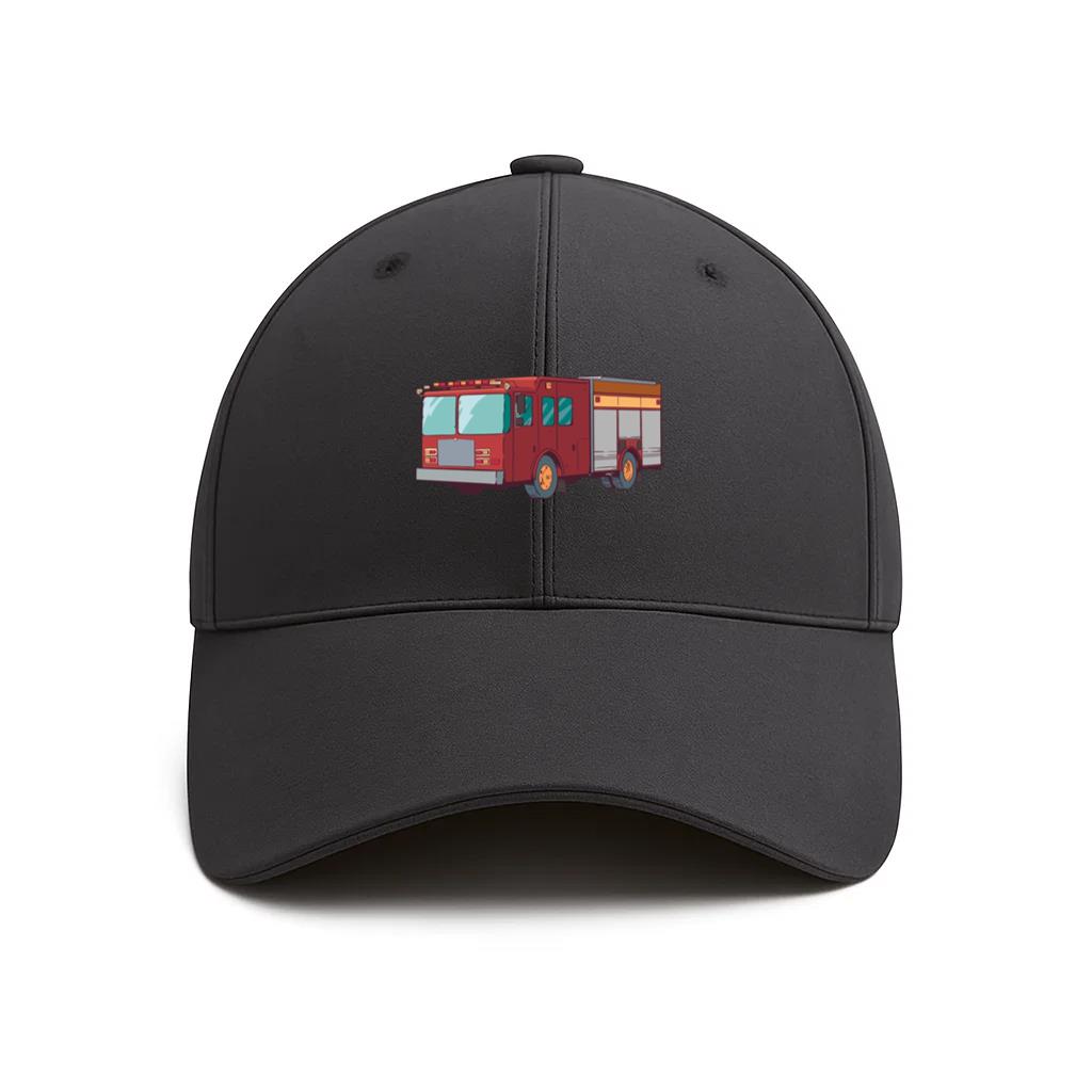 Truck Fire Engine Colorful Illustration Cotton Baseball Hat