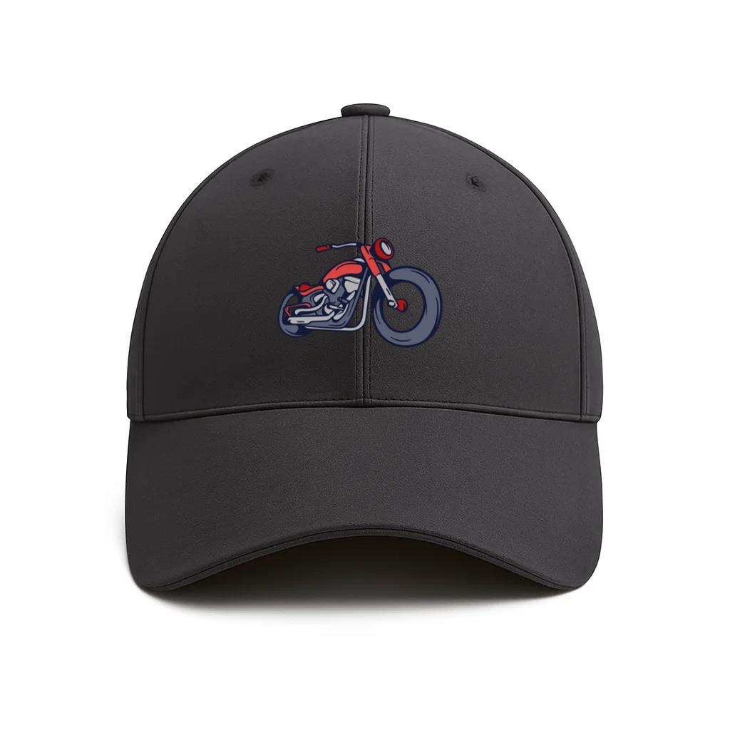 Vintage Style Motorcycle Illustration Cotton Baseball Hat